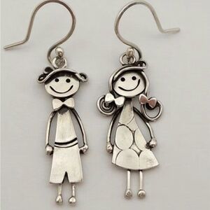 Silver Smiley Face Earrings